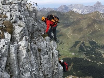 018 - Lotrechter Fels beim Ausstieg aus dem Gauablickklettersteig